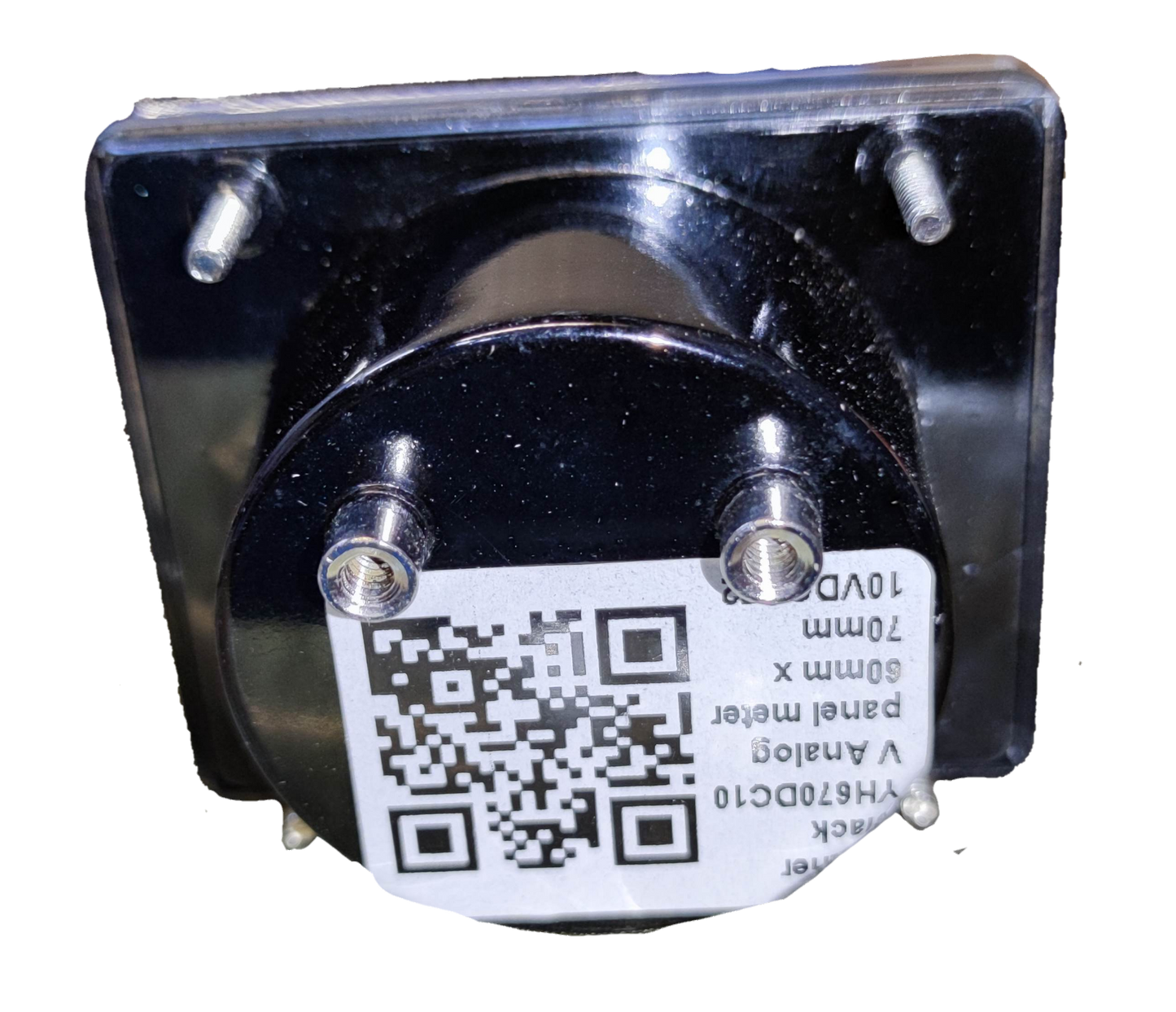 Brother Panel Meter 10V black electrical trade tool with QR code label and mounting screws