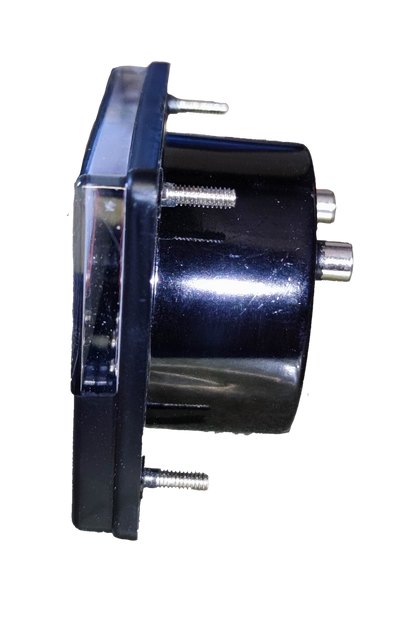 Side view of Brother Panel Meter 10V electrical trade tool with black casing and mounting screws