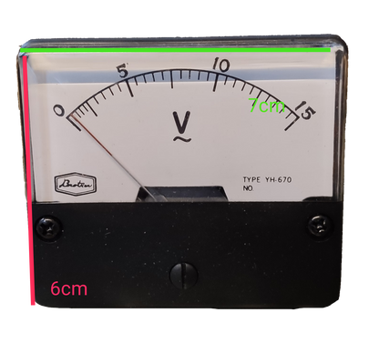 Brother Panel Meter 15V AC analog voltmeter with clear dial and black casing