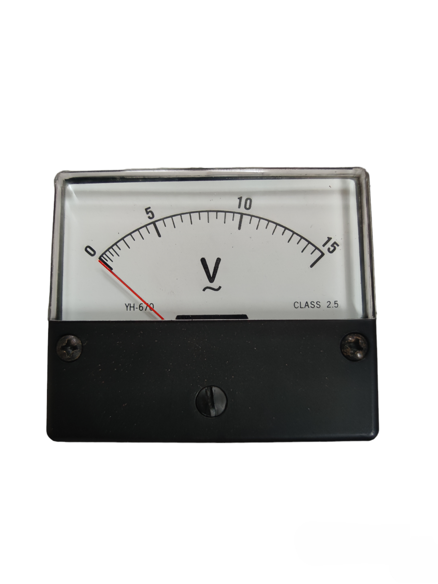 Brother Panel Meter 15V AC with analog display and black casing for electrical measurements