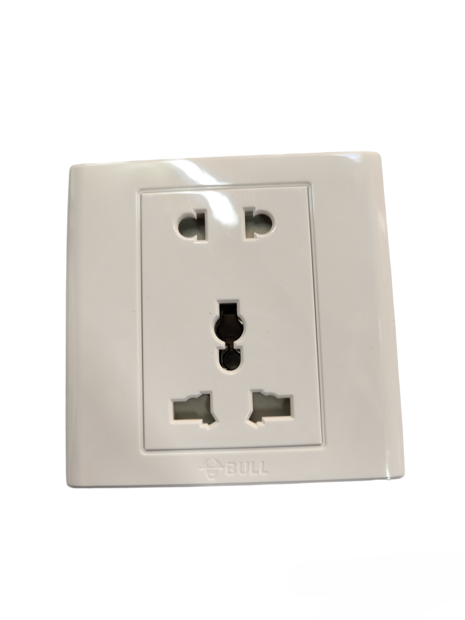 Bull Duplex 2 Gang Universal Outlet white power point with multiple socket types