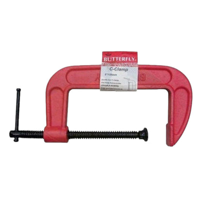 Butterfly 6 Inches C-Clamp 931 in red with adjustable screw for secure clamping on various materials
