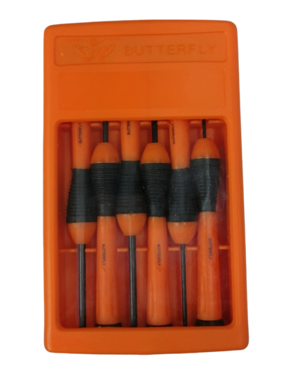 Butterfly 6 Piece Precision Screw Driver Set in Orange Storage Case for Detailed Repairs