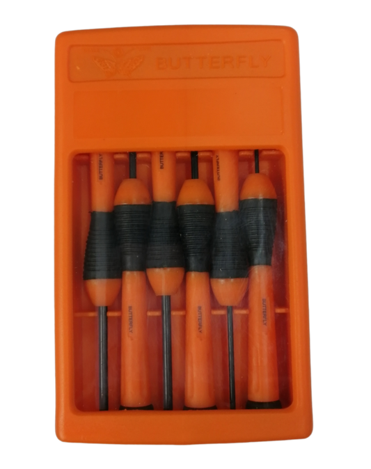 Butterfly 6 Piece Precision Screw Driver Set in Orange Storage Case for Detailed Repairs