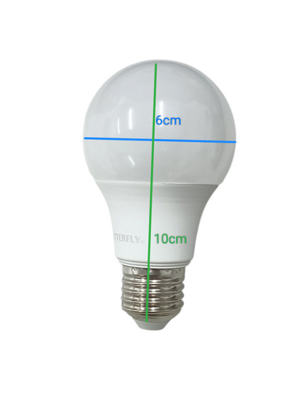 Butterfly 7W LED Bulb E27 220-240V white light bulb with standard screw base and dimensions