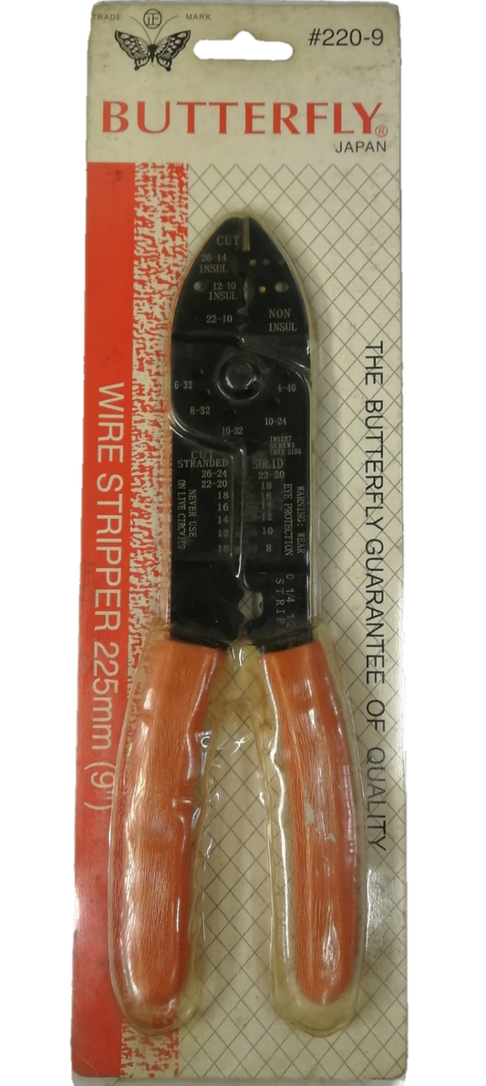Butterfly 9 Inch Wire Stripper 225mm 2209 with orange handles in original packaging