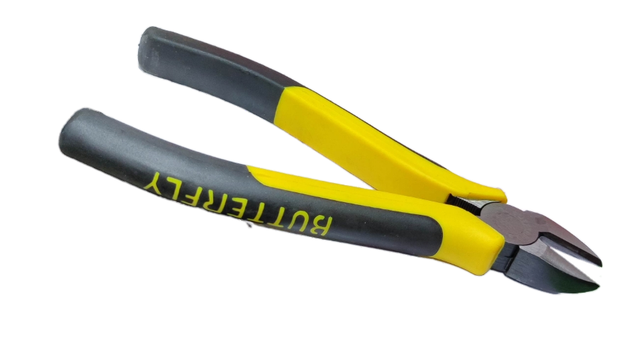 Butterfly Cutting Pliers 178mm 7 inches with yellow and black ergonomic handles