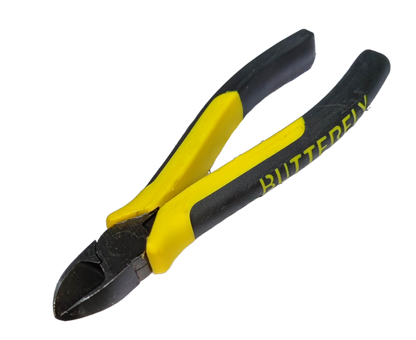 Butterfly Insulated Diagonal Cutting Pliers 152mm with black and yellow handles for precise cutting