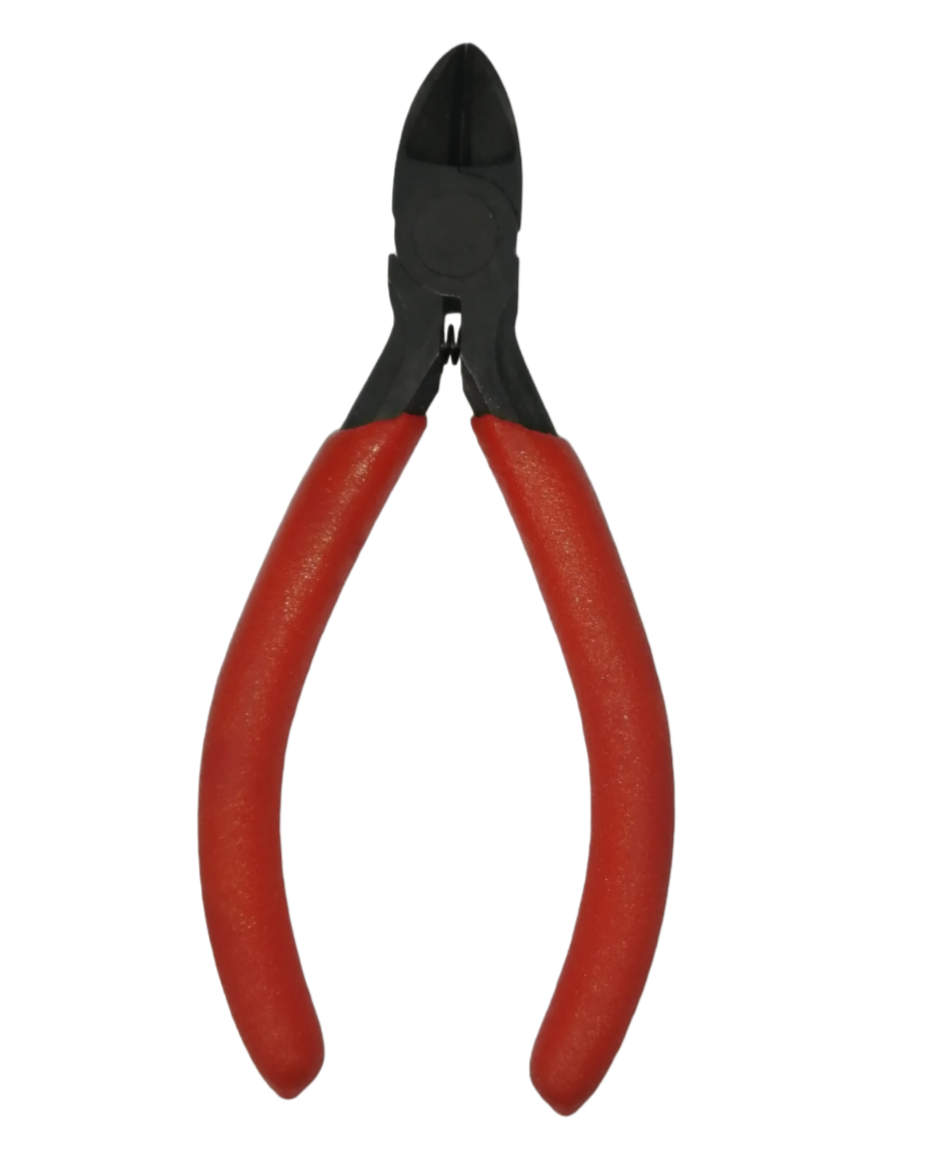 Butterfly Micro Nipper Pliers with red ergonomic handles for precise cutting tasks