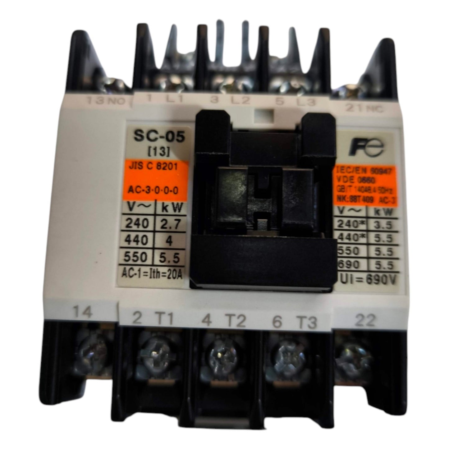 Fuji Magnetic Contactor SC-05 Ith: 13A 4NC+1NO Coil Voltage Available in 220V AC 110V AC 24V AC and 48V AC