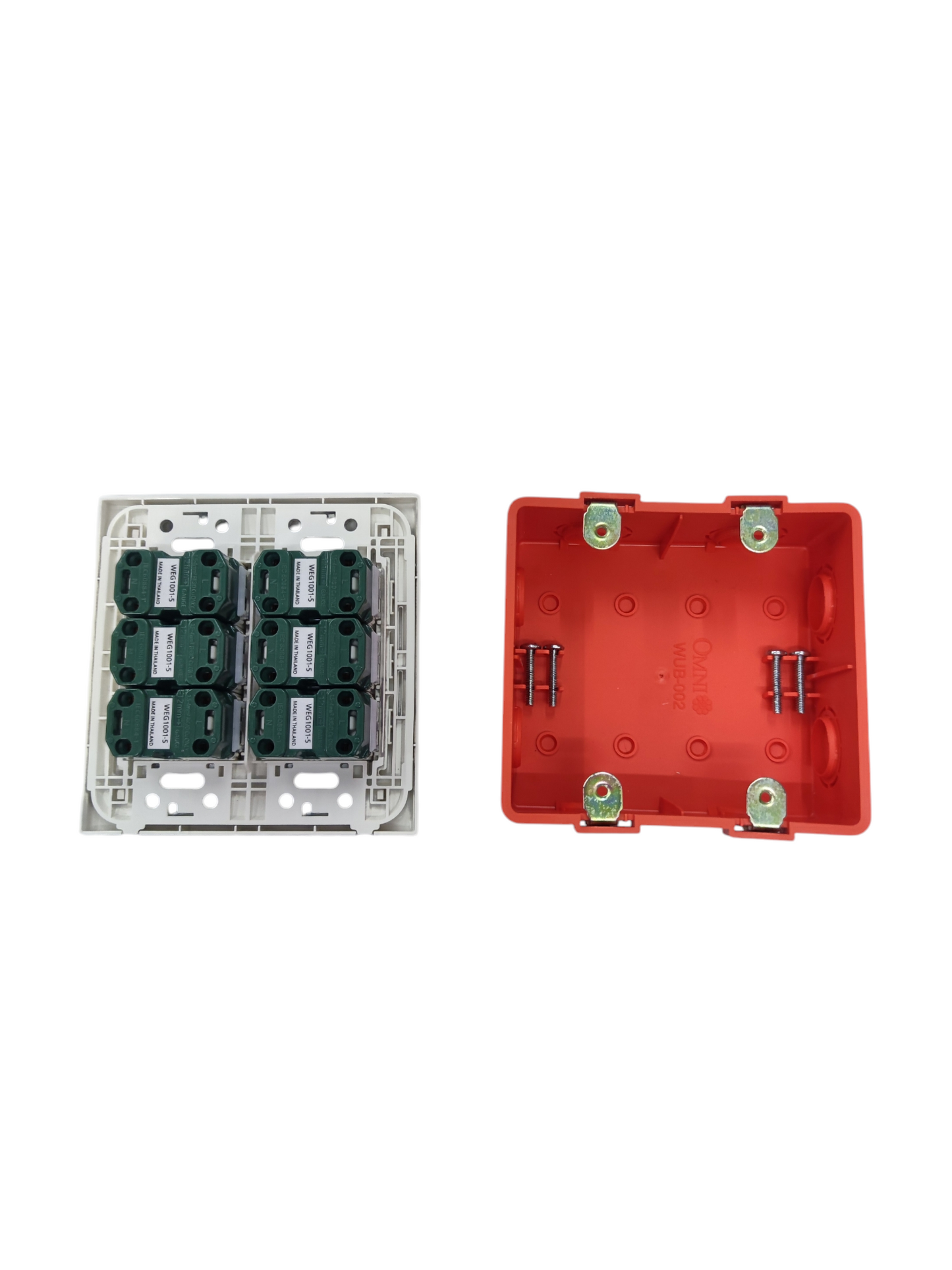 Panasonic 6 Gang Flat Pin Outlet 16A 250V with Utility Box (WEG6806+(6XWEG1001-5)+Utility Box