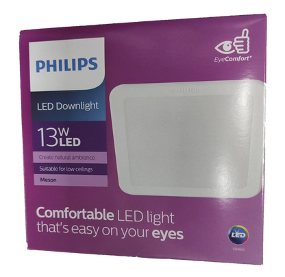 Philips 13W LED Downlight  220V Square 140mm (5.5") Available in Daylight or Cool White 59465 Meson
