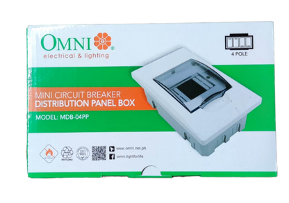 Omni 4 Ways Distribution Panel Box MDP-04PP Recessed Type Distribution Panel for Miniature Circuit Breaker