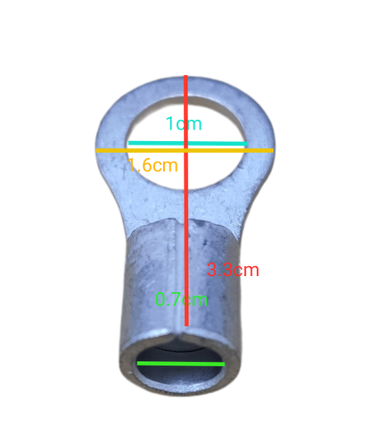 local Terminal Lugs Ring Type Without Insulation 14mm (4Pcs + 4Pcs Free) , Ring Terminal Lugs,  Round Terminal Lugs