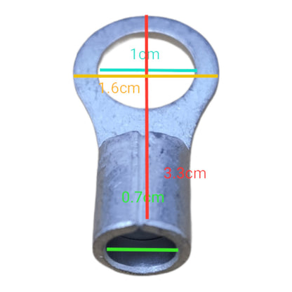 local Terminal Lugs Ring Type Without Insulation 14mm (4Pcs + 4Pcs Free) , Ring Terminal Lugs,  Round Terminal Lugs