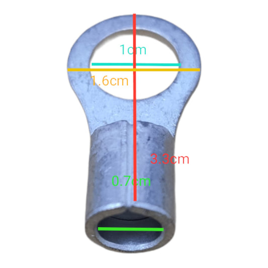 local Terminal Lugs Ring Type Without Insulation 14mm (4Pcs + 4Pcs Free) , Ring Terminal Lugs,  Round Terminal Lugs
