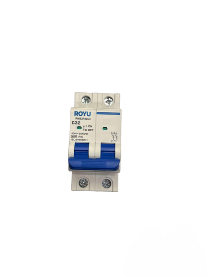 Royu 32A 2 Pole Miniature Circuit Breaker 4.5KAIC 220V RMB2P32C4