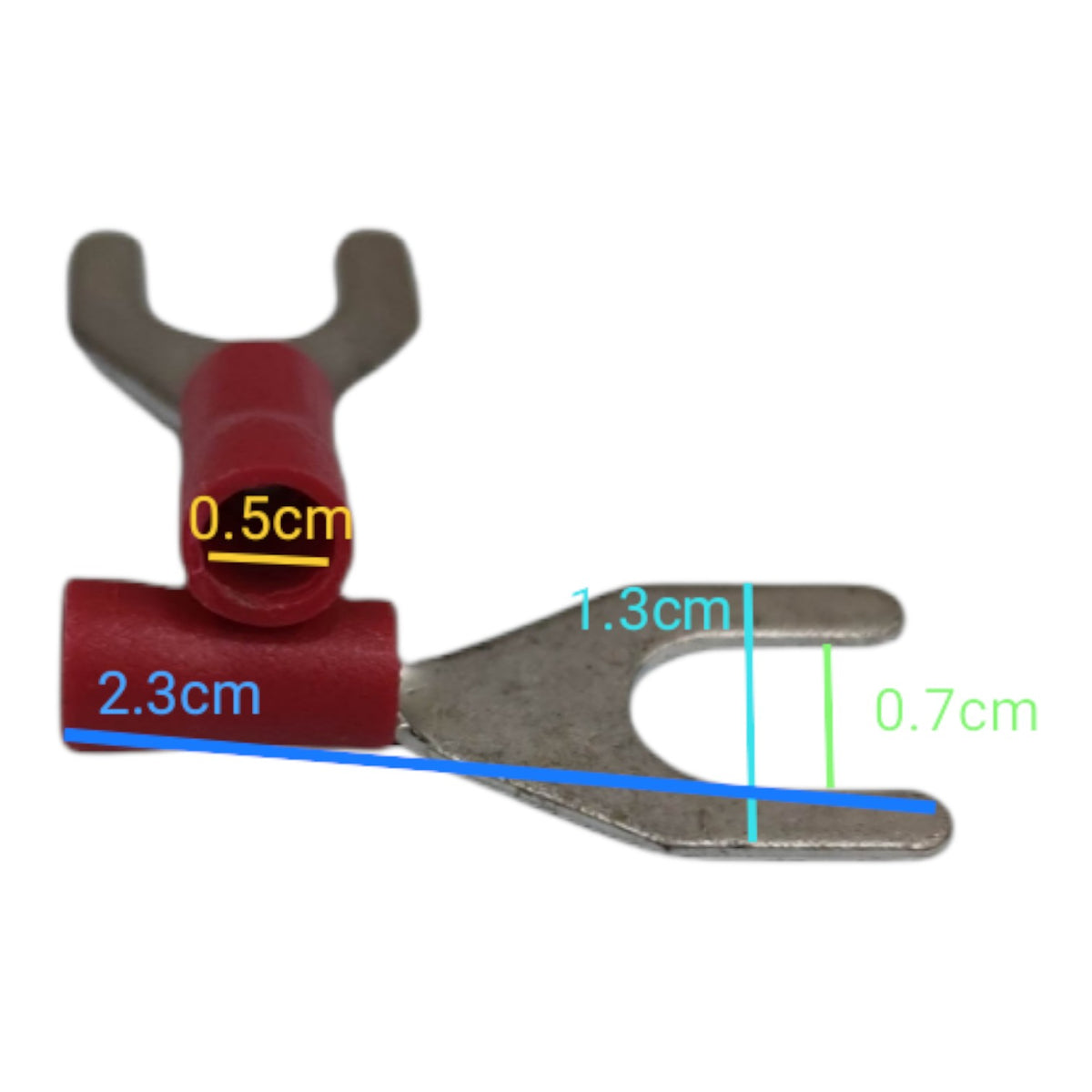 Local Terminal Lugs Y Type Red Insulation 2.0mm (10Pcs + 10Pcs Free) , Y Terminal Lugs,  Y Terminal Lugs