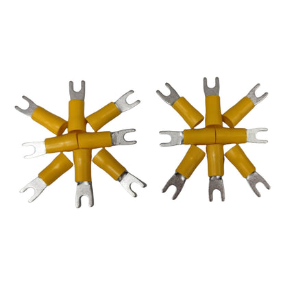 Local Terminal Lugs Y Type Yellow Insulation 5.5mm (5PCS + 5Pcs Free), Y Terminal Lugs, Y Terminal Lugs