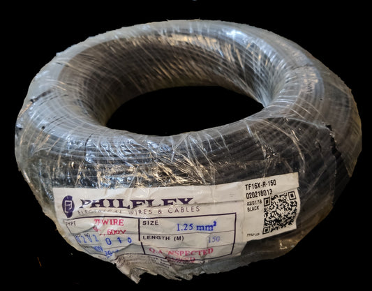 Philflex TF wire 16/7 1.25mm, Hook Up TF wire 1.25mm (Black)