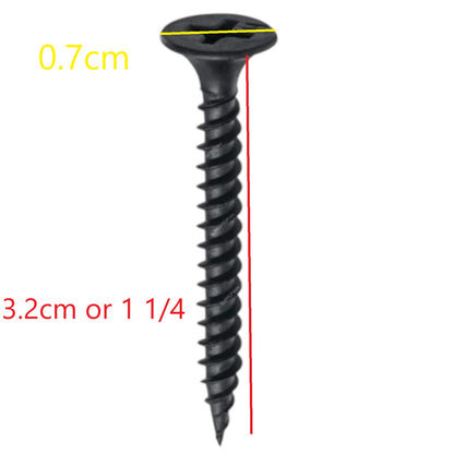 Black countersunk Phillips Wood Gypsum Screw for Wood CAA-GSM1 3.2 cm length 0.7 cm head diameter