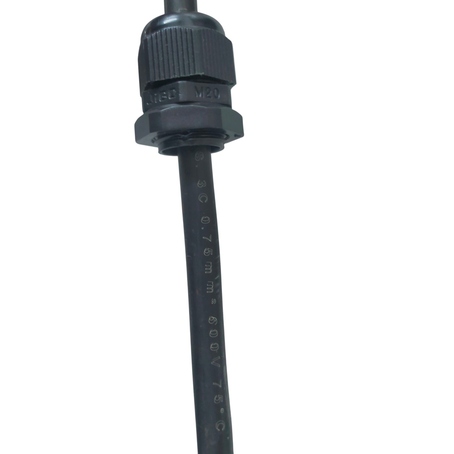 Grippes cable gland M20 6-12mm securing black cable for effective cable management