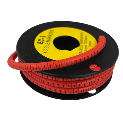 Grippes Cable Marker 1 - Red on a spool for organizing and labeling cables effectively
