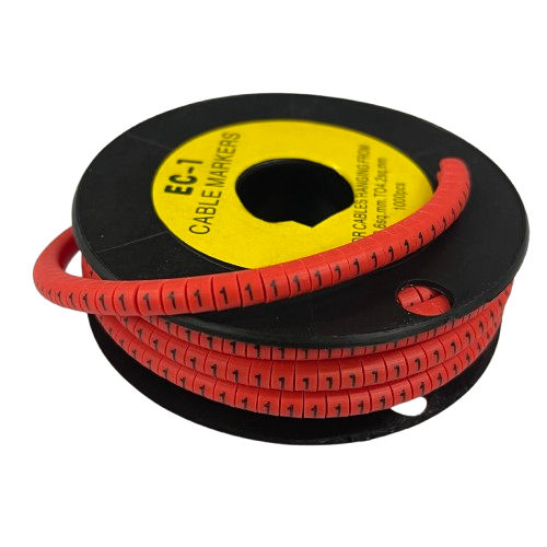 Grippes Cable Marker 1 - Red on a spool for organizing and labeling cables effectively