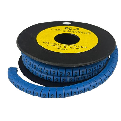 Grippes Cable Marker Blue - 2 on a spool, ideal for organizing and identifying cables
