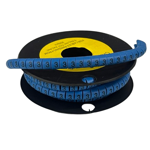 Grippes Cable Marker Blue - 3 on a spool, perfect for organizing and identifying cables easily