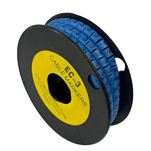 Grippes Cable Marker Blue - 3 on a spool for organizing and labeling cables easily