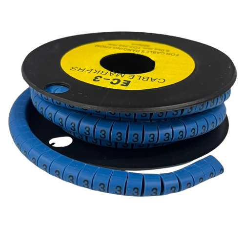 Grippes Cable Marker Blue - 3 Roll for Organizing and Identifying Cables Efficiently