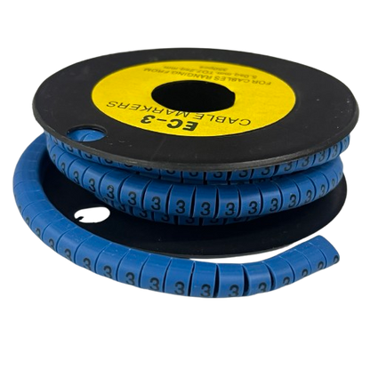 Grippes Cable Marker Blue - 3 Roll for Organizing and Identifying Cables Efficiently