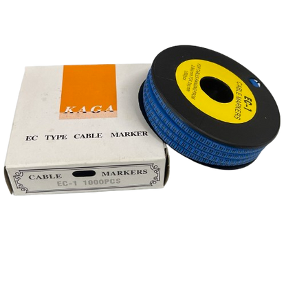 Grippes Cable Marker Blue - H with 1000 pieces in a compact box for easy cable identification