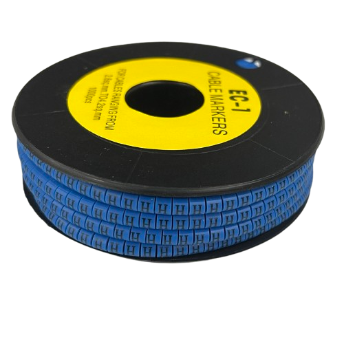 Grippes Cable Marker Blue - H on a spool for organizing cords and cables efficiently