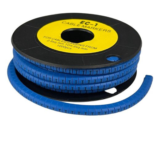 Grippes Cable Marker Blue - I on a spool, ideal for organizing and identifying cables effectively