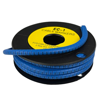 Grippes Cable Marker Blue - I on a spool, designed for easy cable organization and identification