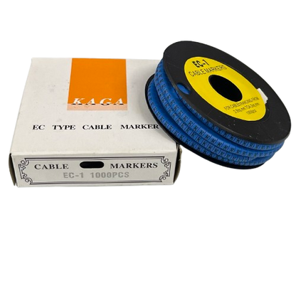 Grippes Cable Marker Blue - K in a pack of 1000 pieces for organized cable management