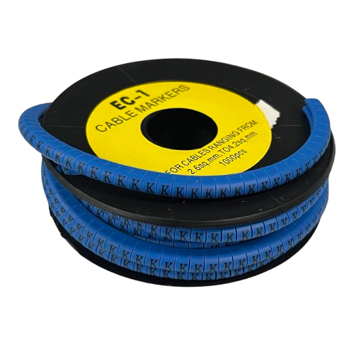 Grippes Cable Marker Blue - K for Organizing and Identifying Cables in Various Installations