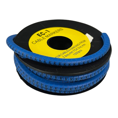 Grippes Cable Marker Blue - K for Organizing and Identifying Cables in Various Installations