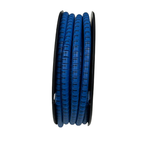 Grippes Cable Marker Blue - L on a spool for organizing and managing cables efficiently
