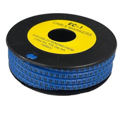 Grippes Cable Marker Blue - M on a spool for labeling cables from 2.5mm to 29mm in diameter