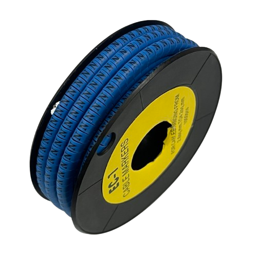 Grippes Cable Marker Blue - N on a spool, ideal for organizing and labeling wires