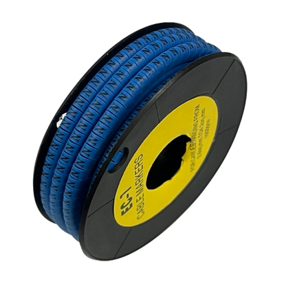 Grippes Cable Marker Blue - N on a spool, ideal for organizing and labeling wires