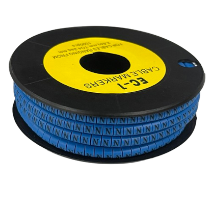 Grippes Cable Marker Blue - N on a spool for organized cable management and identification
