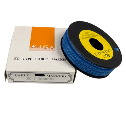 Grippes Cable Marker Blue - O in a roll with 1000 pieces for organized cable management