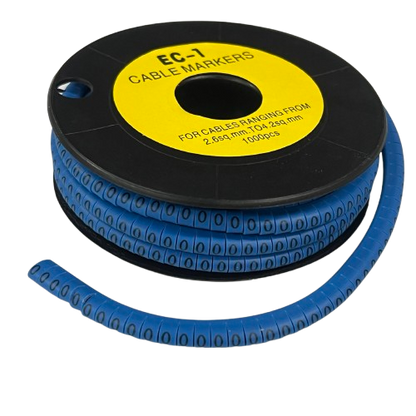 Grippes Cable Marker Blue - O on a spool for organizing cables from 2.5mm to 25mm