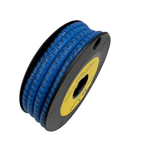 Grippes Cable Marker Blue - P on a spool for organized cable management solutions
