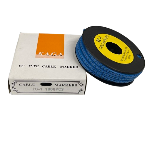 Grippes Cable Marker Blue - S roll with 1000 pieces in packaging for organized cable management