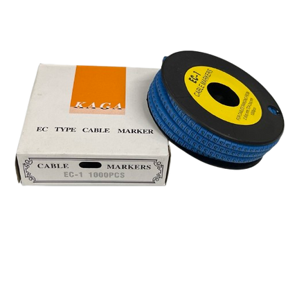 Grippes Cable Marker Blue - S roll with 1000 pieces in packaging for organized cable management